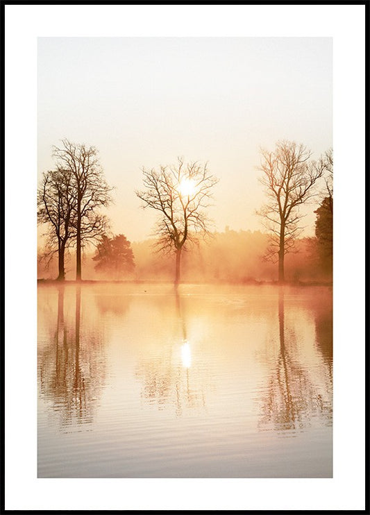 Watercolor hazy reflection poster for nursery and home wall decor.
