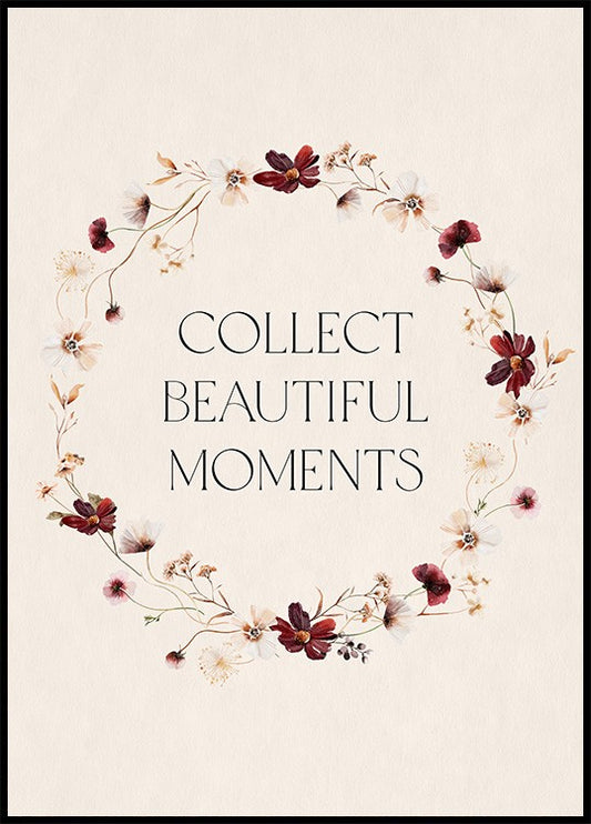 Watercolor collect beautiful moments poster for nursery and home wall decor.