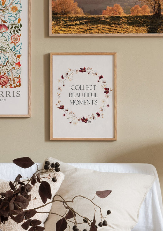 Watercolor collect beautiful moments poster for nursery and home wall decor.