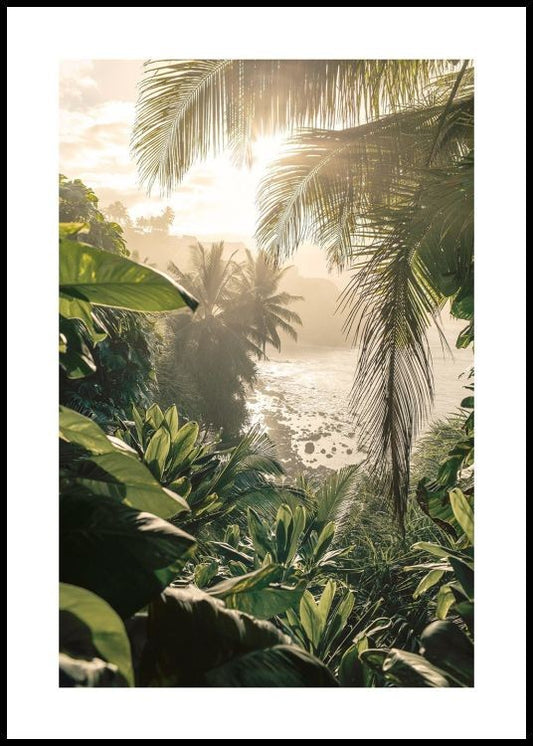 Watercolor jungle light poster for nursery and home wall decor.