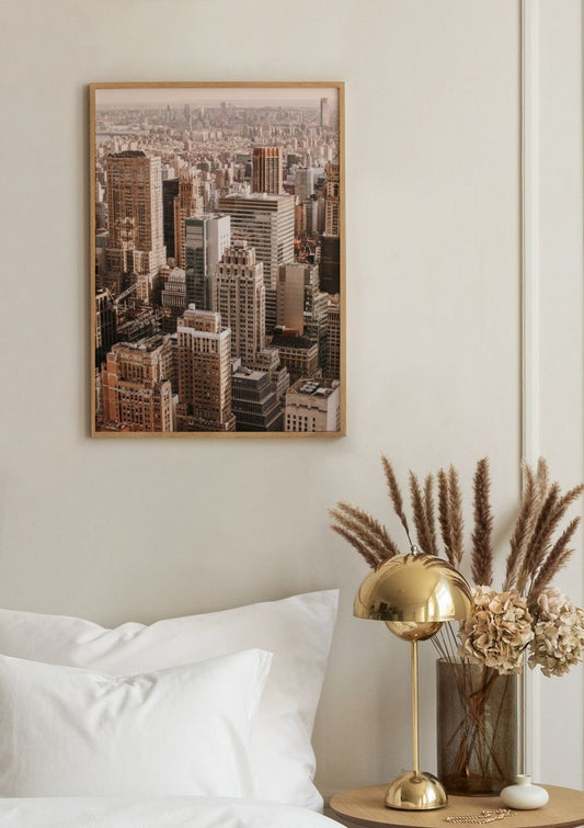 Watercolor classic new york view no2 poster for nursery and home wall decor.