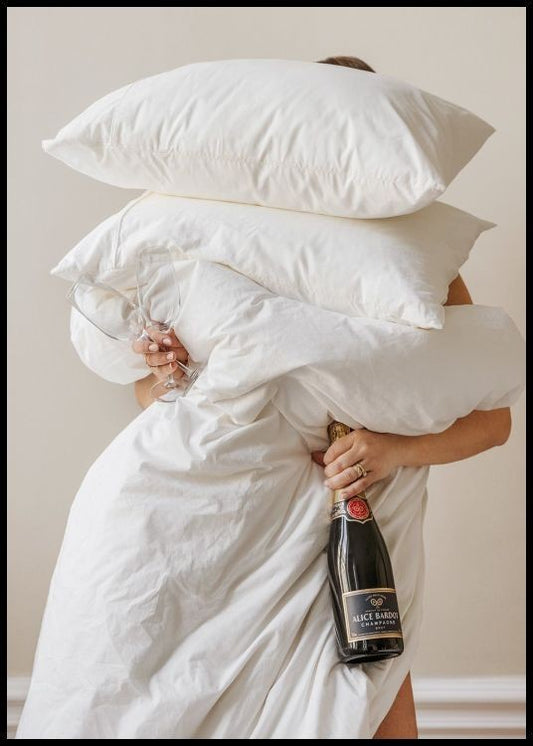 Watercolor rest and champagne poster for nursery and home wall decor.