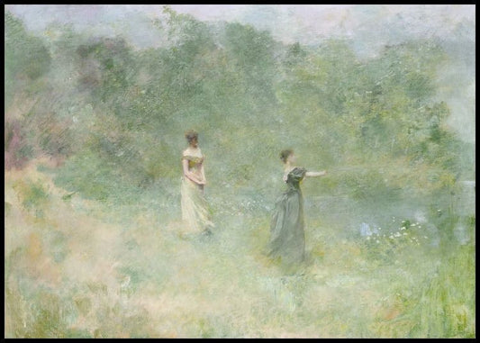 Watercolor thomas wilmer dewing - summer poster for nursery and home wall decor.