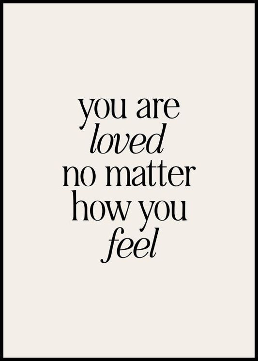 Watercolor you are loved poster for nursery and home wall decor.