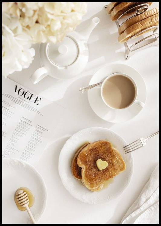 Watercolor sunday brunch poster for nursery and home wall decor.