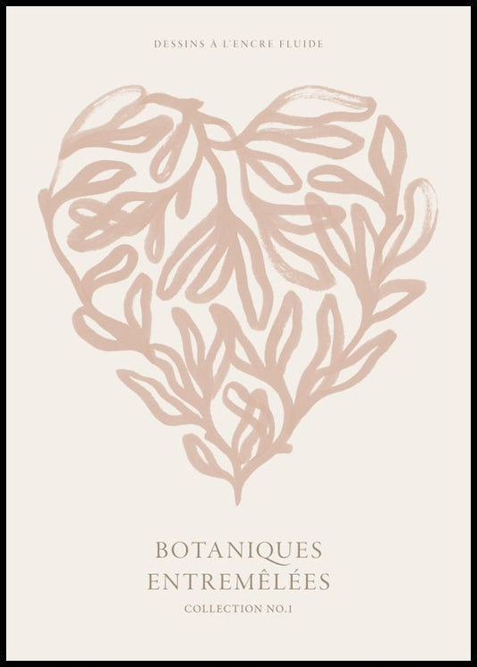 Watercolor art of heart poster for nursery and home wall decor.