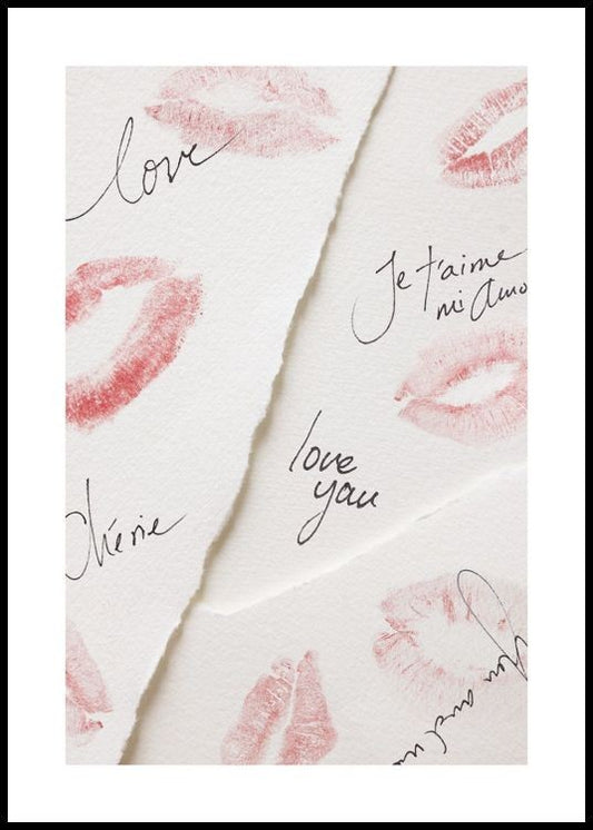 Watercolor love letters poster for nursery and home wall decor.
