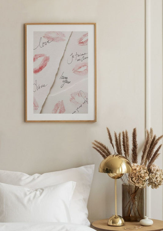 Watercolor love letters poster for nursery and home wall decor.