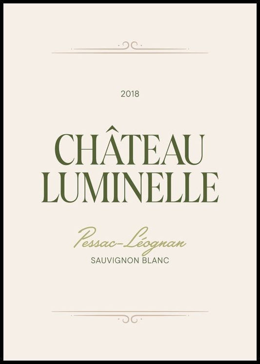 Watercolor château luminelle poster for nursery and home wall decor.