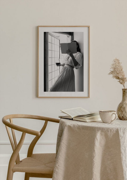 Watercolor reading time poster for nursery and home wall decor.