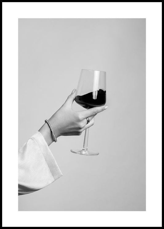 Watercolor cheering wine poster for nursery and home wall decor.