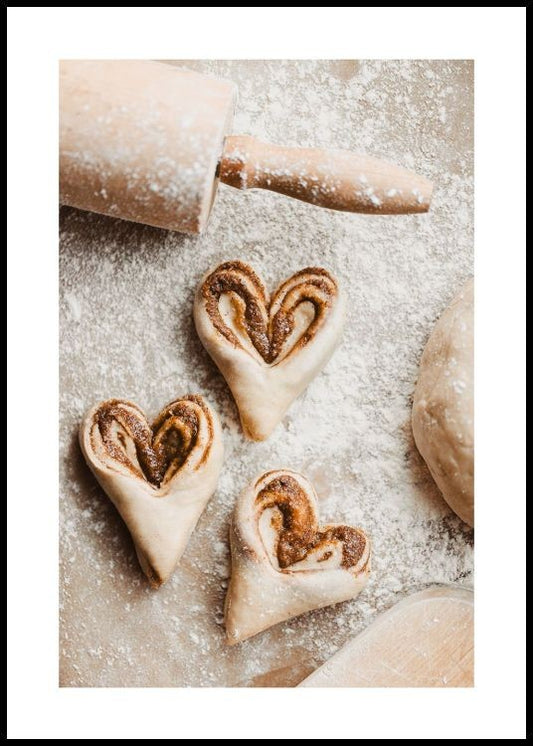 Watercolor baked with love poster for nursery and home wall decor.