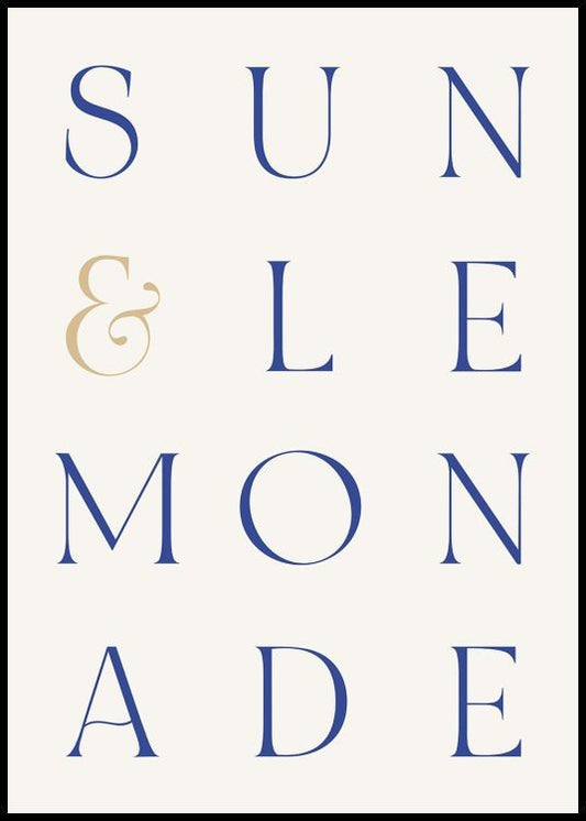 Watercolor sun and lemonade poster for nursery and home wall decor.