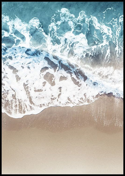 Watercolor tropical waves no1 poster for nursery and home wall decor.