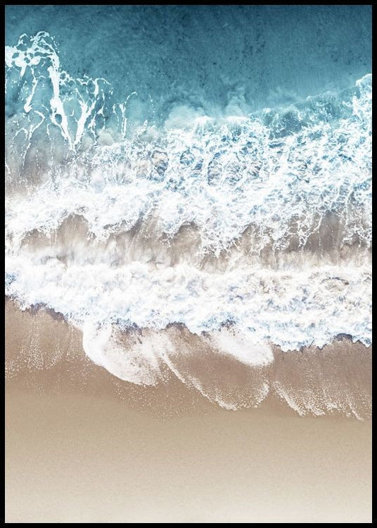Watercolor tropical waves no2 poster for nursery and home wall decor.