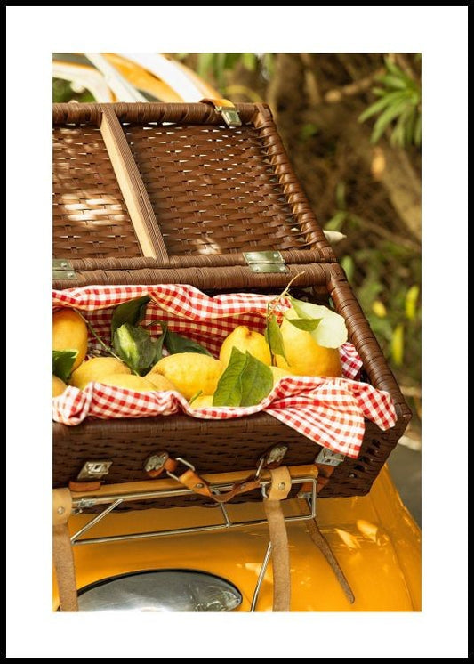 Watercolor lemon delivery poster for nursery and home wall decor.