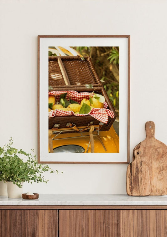 Watercolor lemon delivery poster for nursery and home wall decor.