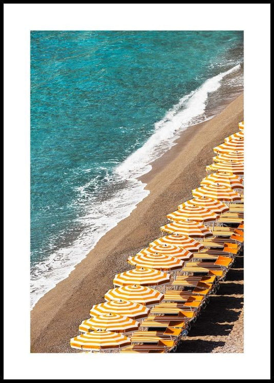 Watercolor beach time poster for nursery and home wall decor.