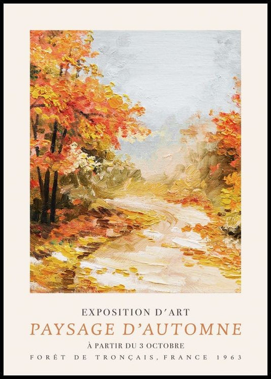 Watercolor paysage d’automne no2 poster for nursery and home wall decor.