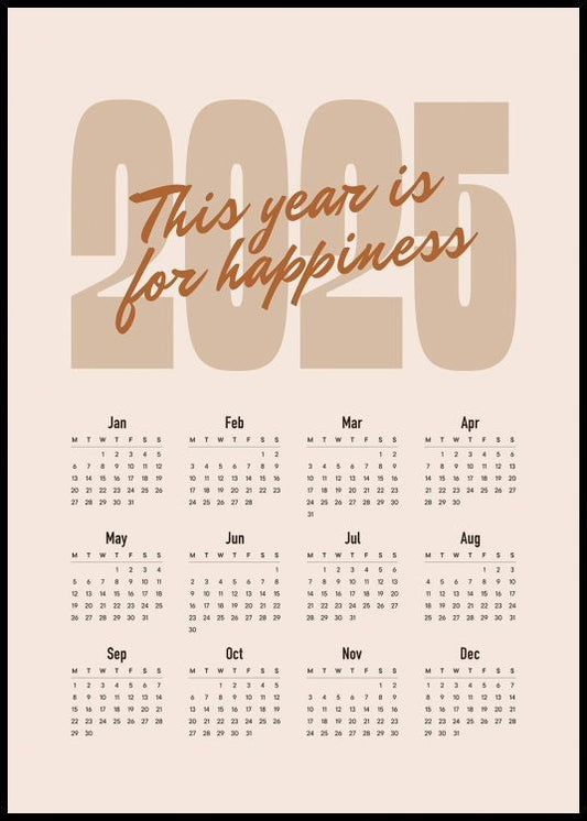 Bold Calendar 2025 Poster