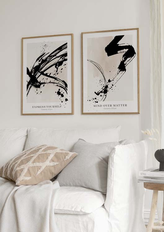 Watercolor abstract art poster pack for nursery and home wall decor.