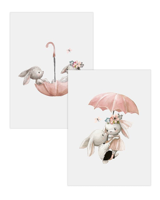 Watercolor kids poster pack for nursery and home wall decor.