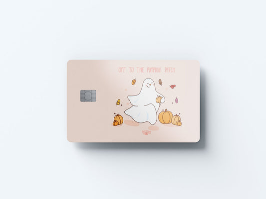 Watercolor pumpkin patch design | credit card sticker | small chip | credit card skin for nursery and home wall decor.