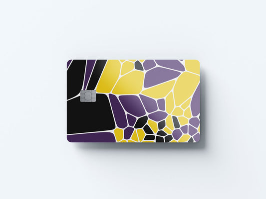 Watercolor purple and yellow stones design | credit card sticker | small chip | credit card skin for nursery and home wall decor.