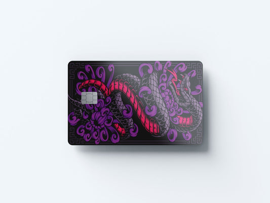 Watercolor purple snake design | credit card sticker | small chip | credit card skin for nursery and home wall decor.