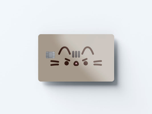 Watercolor pusheenified angry design | credit card sticker | small chip | credit card skin for nursery and home wall decor.