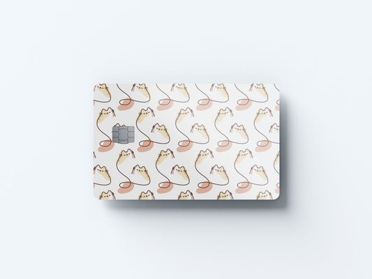 Watercolor pusheen lines design | credit card sticker | small chip | credit card skin for nursery and home wall decor.