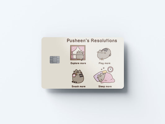Watercolor pusheen resolution design | credit card sticker | small chip | credit card skin for nursery and home wall decor.