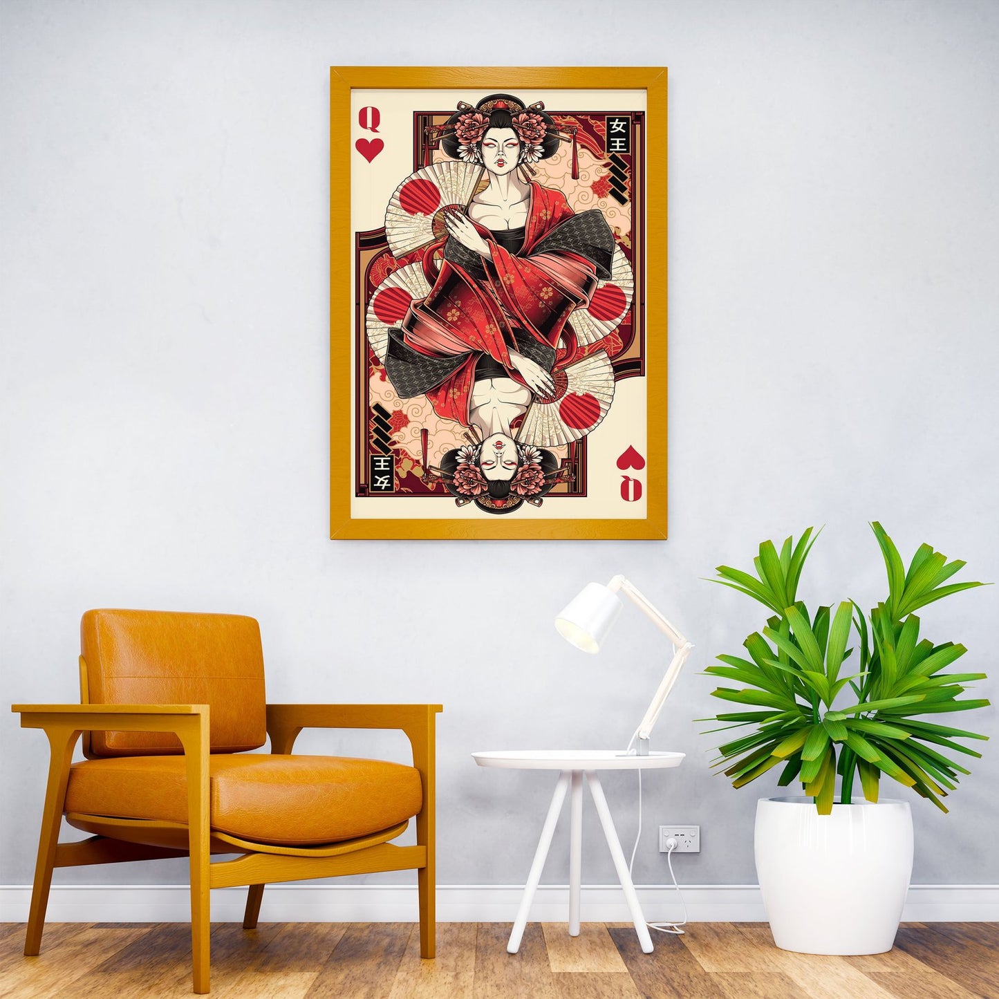 queen of heart card Asian Style Poster | Wall A rt for Home & Office | High-Quality Print