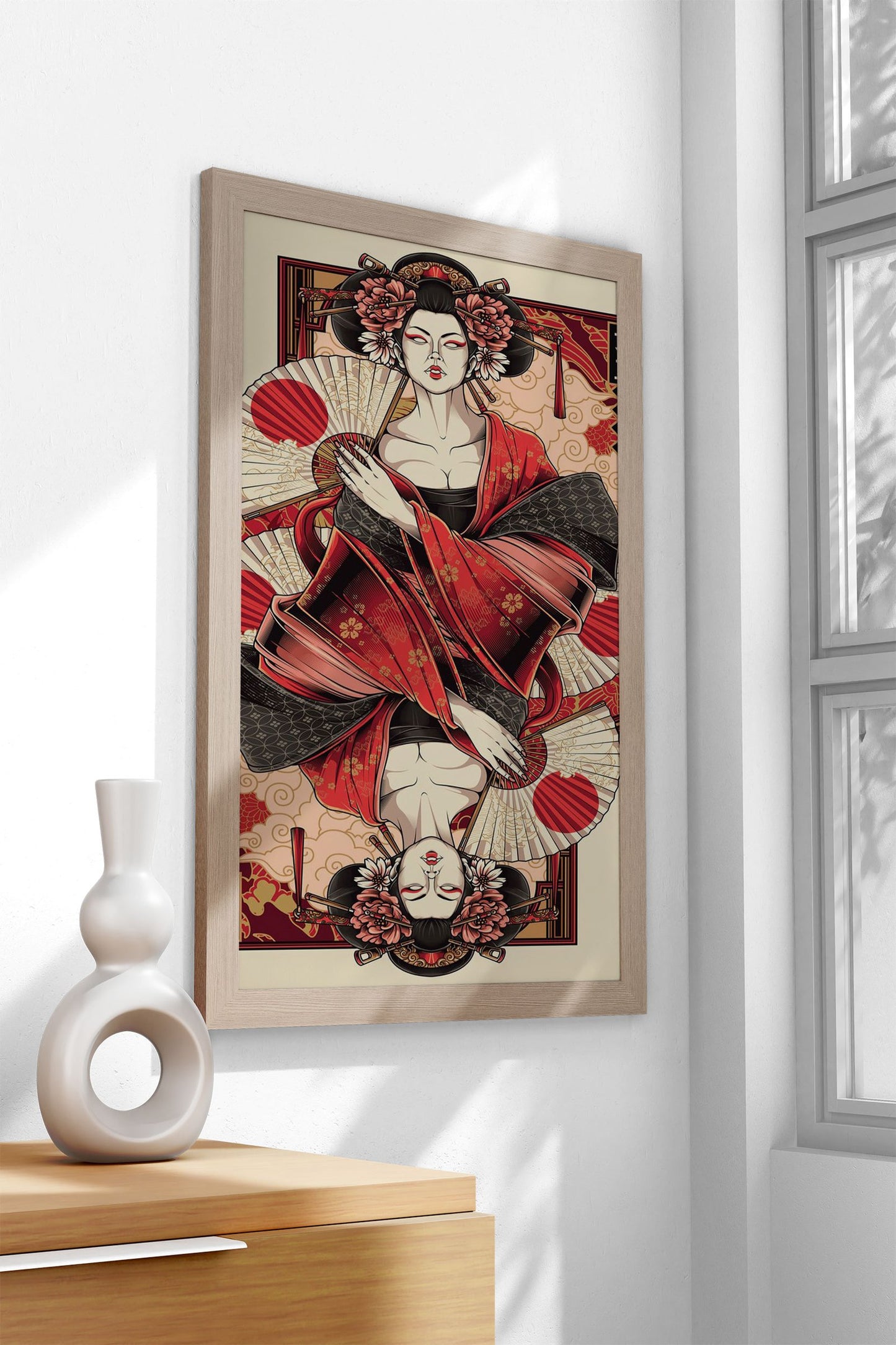 queen of heart card Asian Style Poster | Wall A rt for Home & Office | High-Quality Print