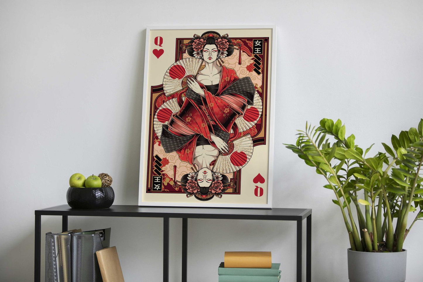 queen of heart card Asian Style Poster | Wall A rt for Home & Office | High-Quality Print