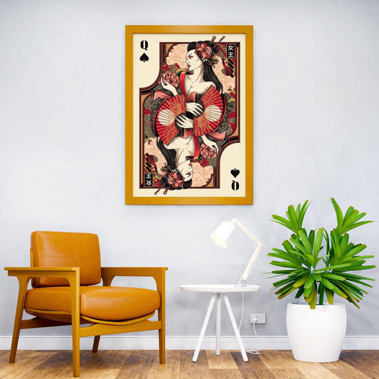 queen of spade card Asian Style Poster | Wall  Art for Home & Office | High-Quality Print