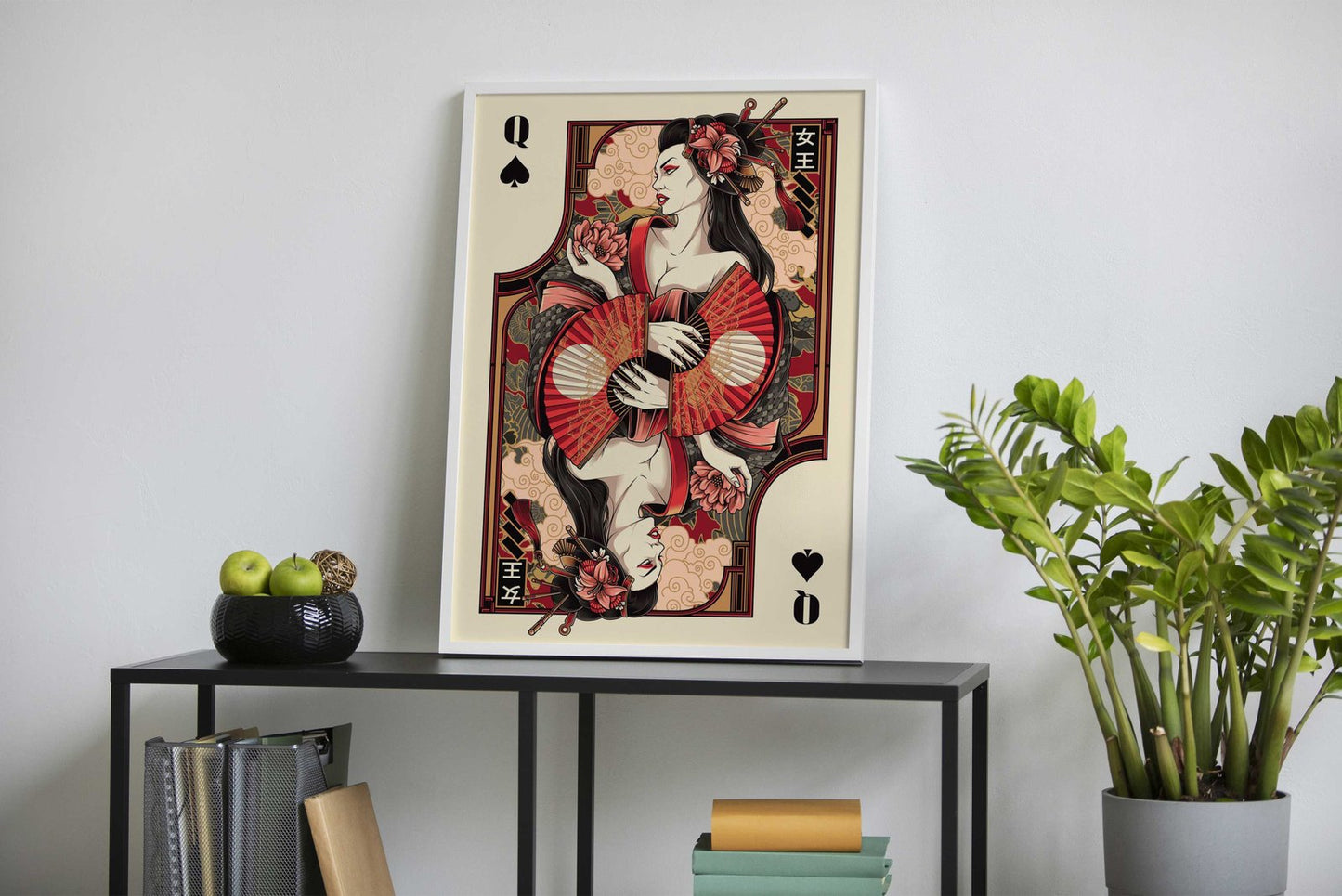 queen of spade card Asian Style Poster | Wall  Art for Home & Office | High-Quality Print