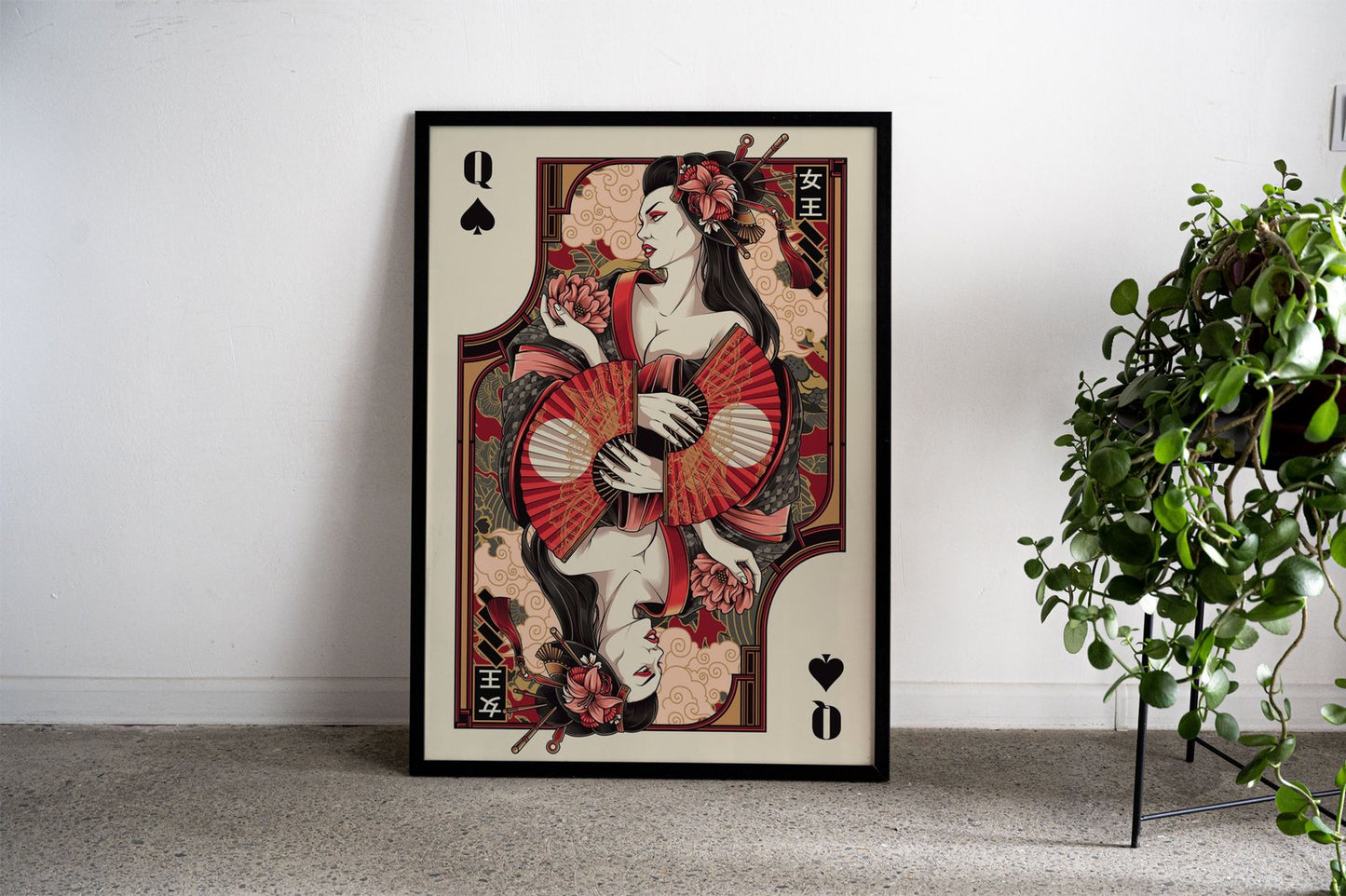 queen of spade card Asian Style Poster | Wall  Art for Home & Office | High-Quality Print