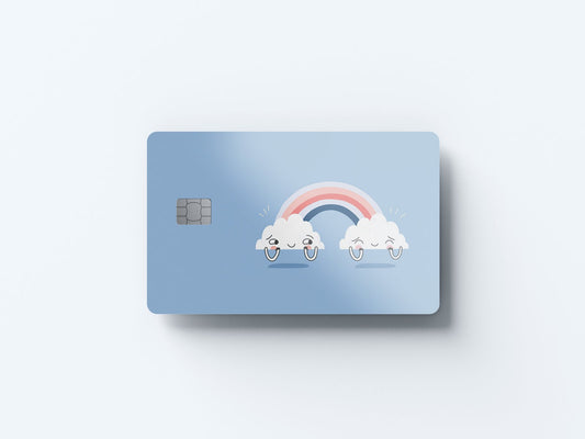 Watercolor rainbow design | credit card sticker | small chip | credit card skin for nursery and home wall decor.