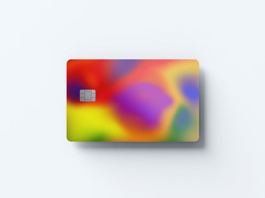 Watercolor rainbow burst design | credit card sticker | small chip | credit card skin for nursery and home wall decor.