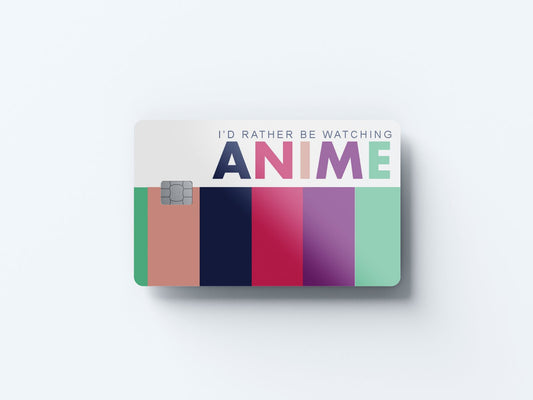 Watercolor rather watch anime design | credit card sticker | small chip | credit card skin for nursery and home wall decor.