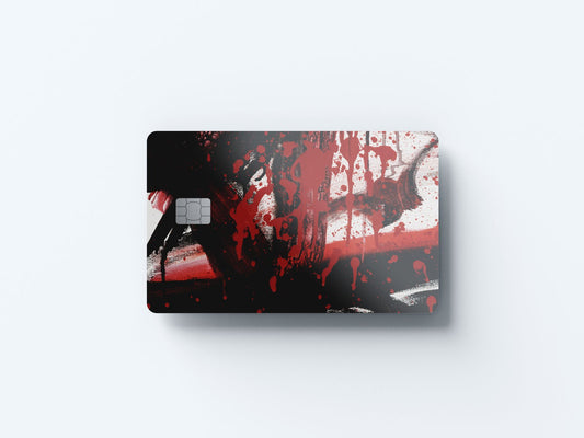 Watercolor red abstract design | credit card sticker | small chip | credit card skin for nursery and home wall decor.