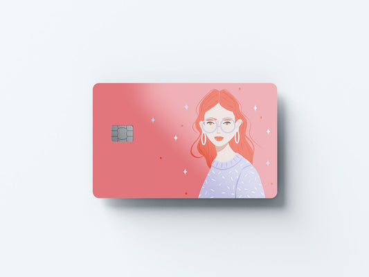 Watercolor red beauty design | credit card sticker | small chip | credit card skin for nursery and home wall decor.