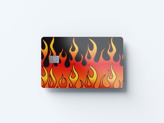 Watercolor red flames design | credit card sticker | small chip | credit card skin for nursery and home wall decor.