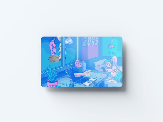 Watercolor rest day design | credit card sticker | small chip | credit card skin for nursery and home wall decor.
