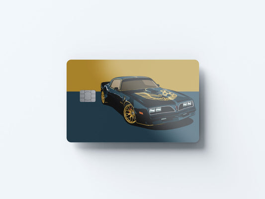 Watercolor restomod trans am design | credit card sticker | small chip | credit card skin for nursery and home wall decor.