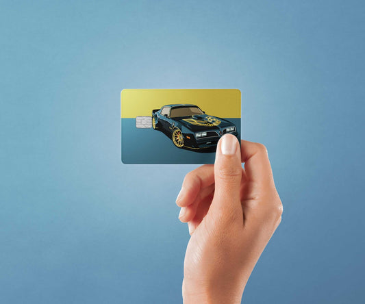 Watercolor restomod trans am design | credit card sticker | small chip | credit card skin for nursery and home wall decor.