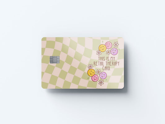 Watercolor retail therapy design | credit card sticker | small chip | credit card skin for nursery and home wall decor.