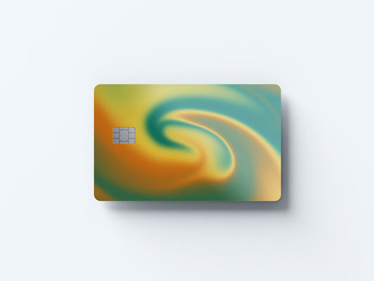 Watercolor retro groove design | credit card sticker | small chip | credit card skin for nursery and home wall decor.