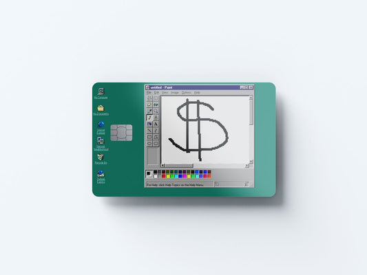Watercolor retro paint design | credit card sticker | small chip | credit card skin for nursery and home wall decor.